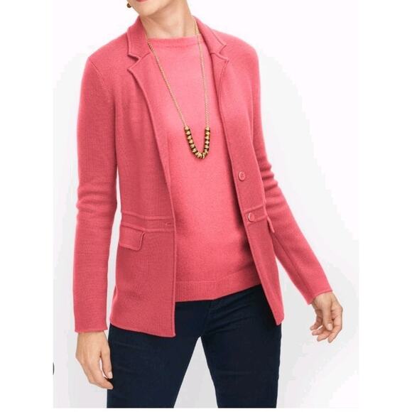 NEW Talbots Pure Merino Wool Sweater Jacket Blazer Womens 2X Plus Button Knit - Picture 2 of 13
